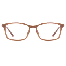 Rectangle Transparent Brown Eyeglasses