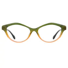 Cat-eye Green/Orange Eyeglasses