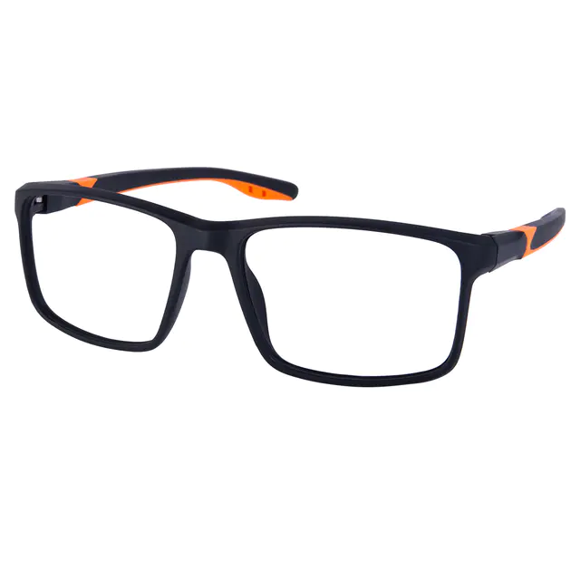 Rectangle Black/Orange Eyeglasses