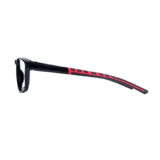 Rectangle Black/Red Sport Eyeglasses