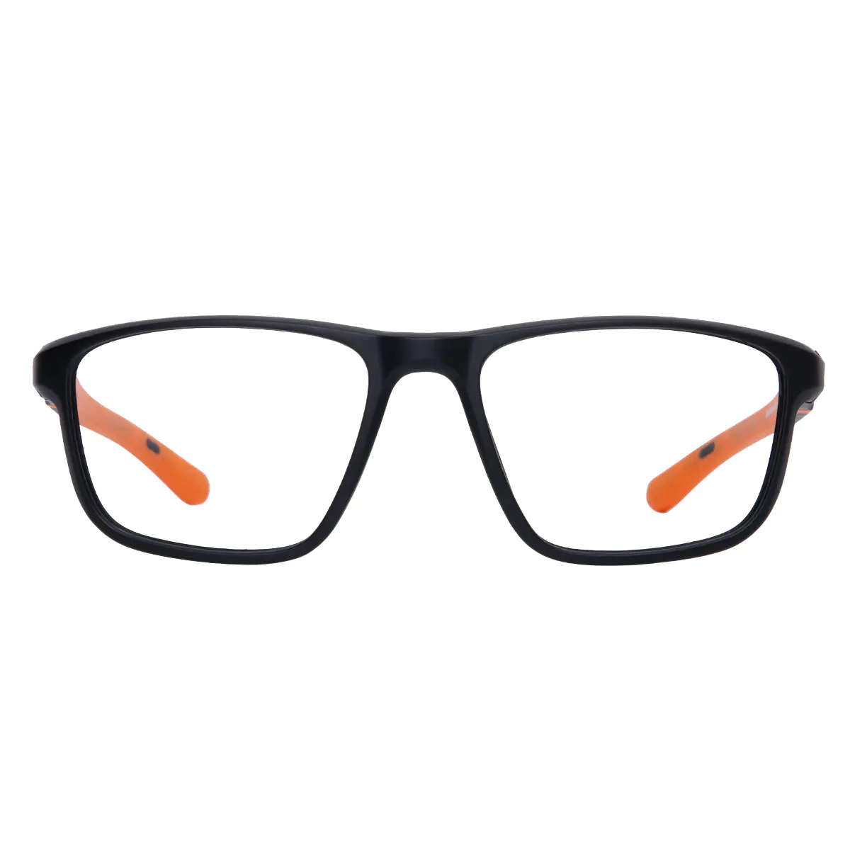 Rectangle Black/Orange Sport Eyeglasses