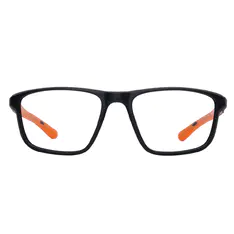 Rectangle Black/Orange Sport Eyeglasses
