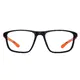 Rectangle Black/Orange Sport Eyeglasses