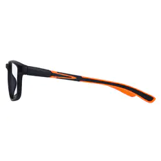Rectangle Black/Orange Sport Eyeglasses