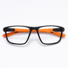 Rectangle Black/Orange Sport Eyeglasses