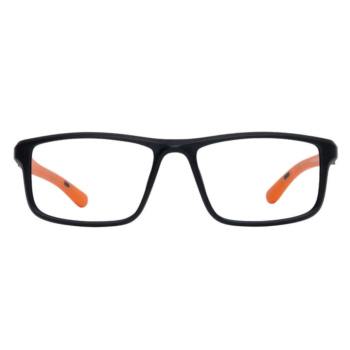 Rectangle Black/Orange Sport Eyeglasses