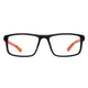 Rectangle Black/Orange Sport Eyeglasses