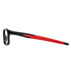 Rectangle Black/Red Sport Eyeglasses