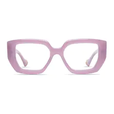 Square Transparent Purple Eyeglasses