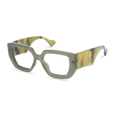 Square Dark Green Eyeglasses