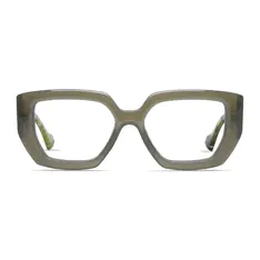 Square Dark Green Eyeglasses