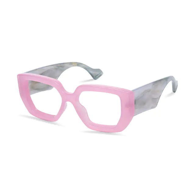 Rectangle Pink Eyeglasses