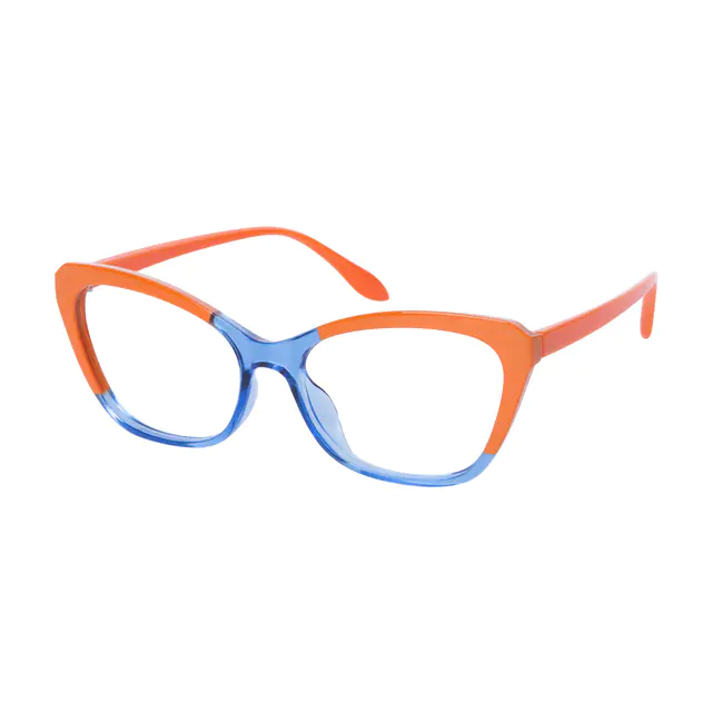 Cat-eye Orange/Blue Eyeglasses