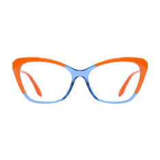 Cat-eye Orange/Blue Eyeglasses