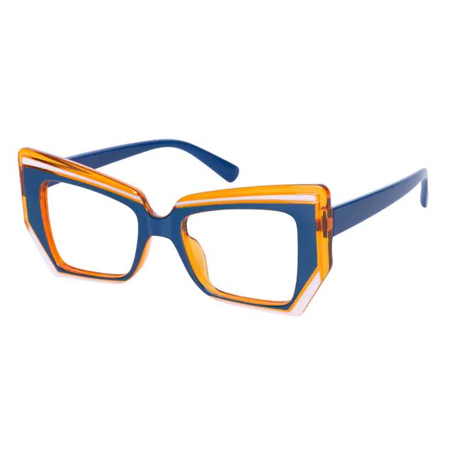 Cat-eye Orange/Blue Eyeglasses