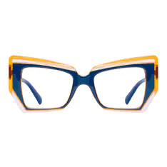 Cat-eye Orange/Blue Eyeglasses