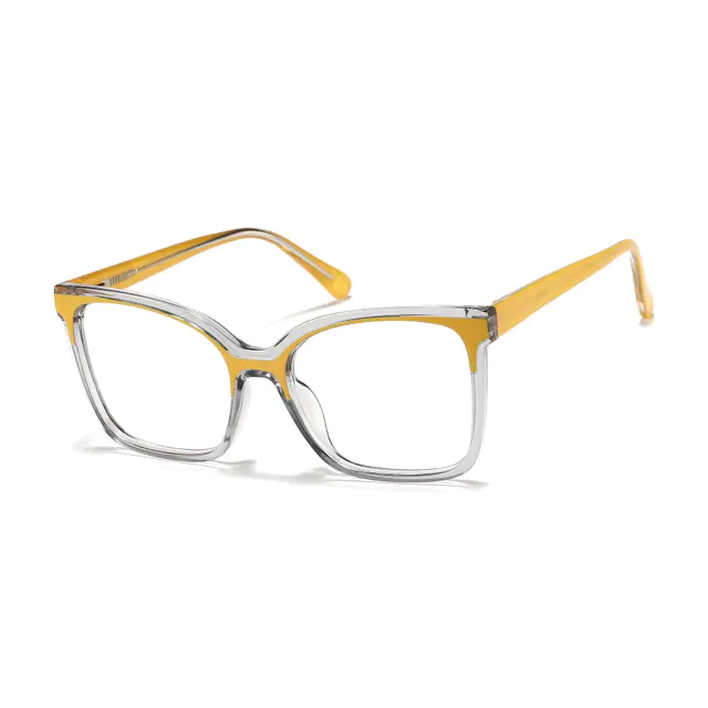 Cat-eye Yellow/Clear Eyeglasses