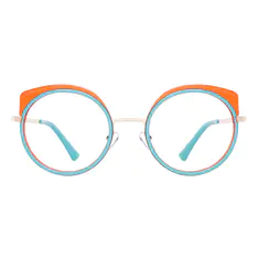 Round Blue Eyeglasses