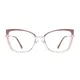 Cat-eye Brown/Transparent Pink Eyeglasses