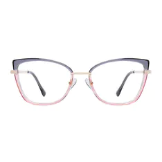 Cat-eye Transparent Blue/Transparent Purple Eyeglasses