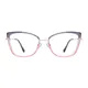 Cat-eye Transparent Blue/Transparent Purple Eyeglasses