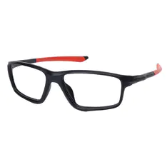 Rectangle Black/Red Sport Eyeglasses