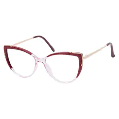 Cat-eye Red/Clear Eyeglasses