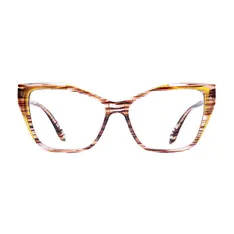 Cat-eye Brown/Yellow Eyeglasses