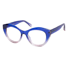Cat-eye Transparent Blue Eyeglasses