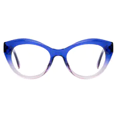 Cat-eye Transparent Blue Eyeglasses