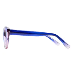 Cat-eye Transparent Blue Eyeglasses