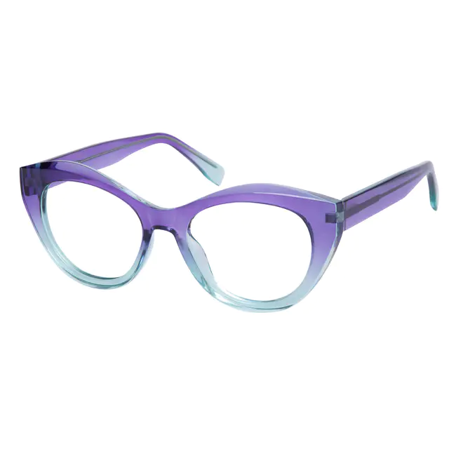 Cat-eye Transparent Purple Eyeglasses