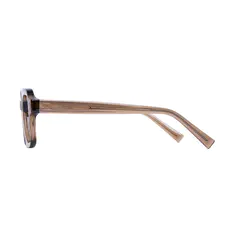 Rectangle Transparent Brown Eyeglasses