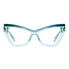 Cat-eye Transparent Green Eyeglasses
