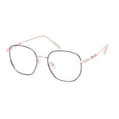 Square Black/Pink Gold Eyeglasses