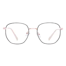 Square Black/Pink Gold Eyeglasses
