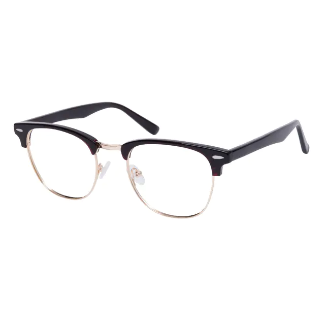 Browline Black Gold Eyeglasses
