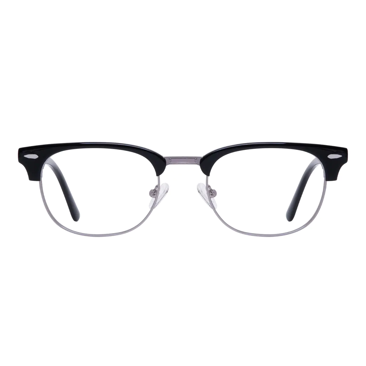 Browline Black Silver Eyeglasses