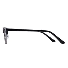 Browline Black Silver Eyeglasses