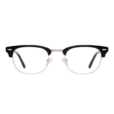 Browline Black Gold Eyeglasses