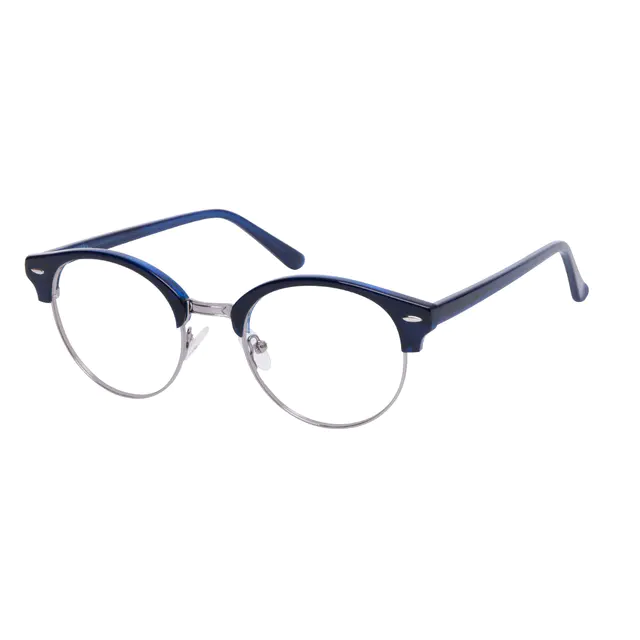 Browline Blue/Silver Eyeglasses