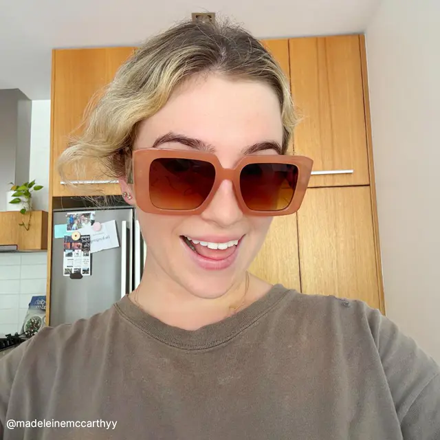 Square Light Brown Sunglasses