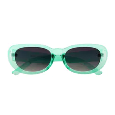 Oval Transparent Green Sunglasses