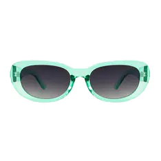 Oval Transparent Green Sunglasses