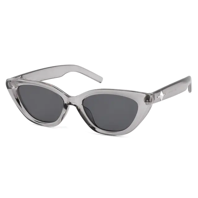 Cat-eye Transparent Gray Sunglasses