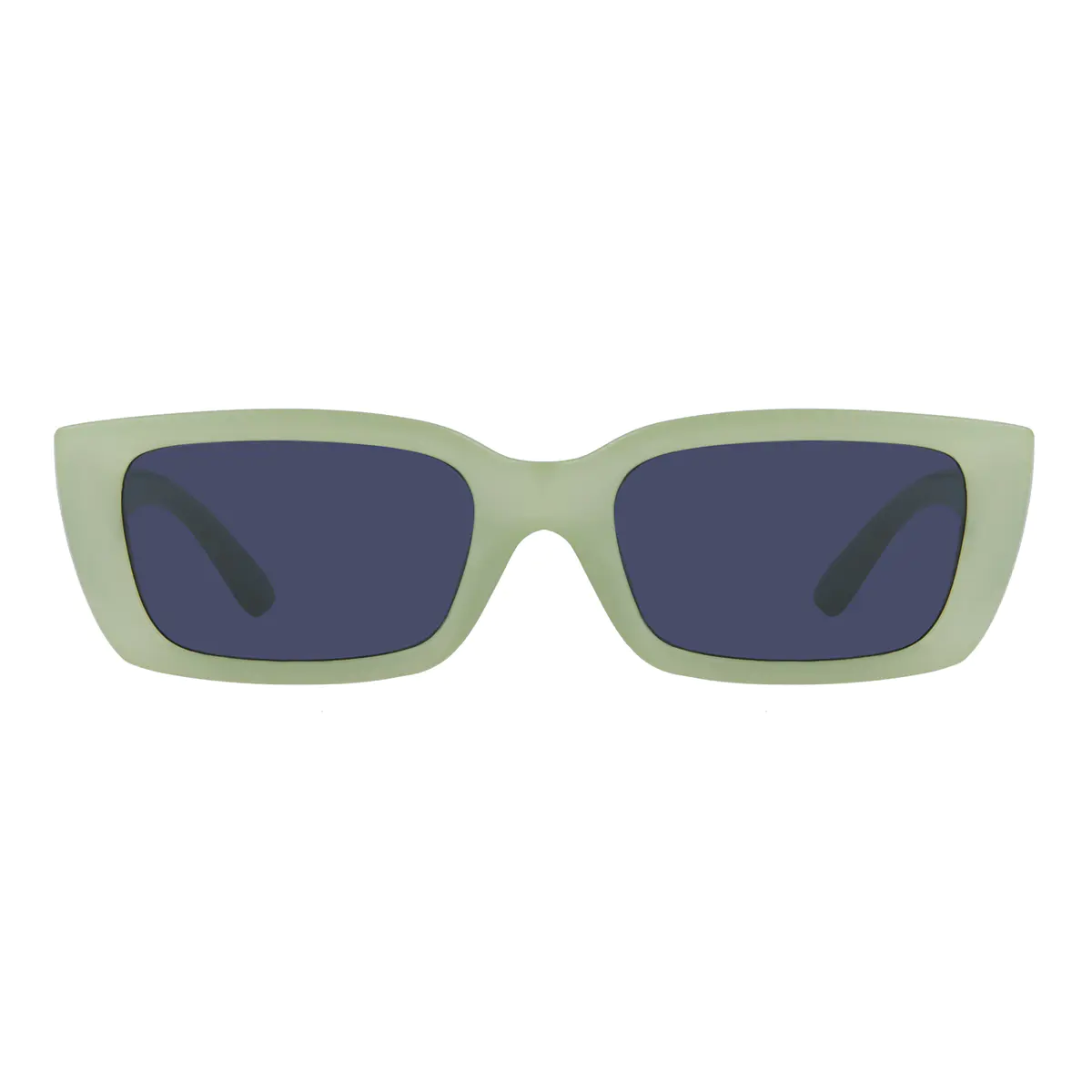 Rectangle Transparent Green Sunglasses