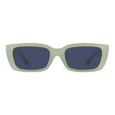 Rectangle Transparent Green Sunglasses
