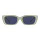 Rectangle Transparent Green Sunglasses