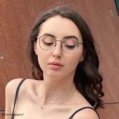 Oval Gray Eyeglasses