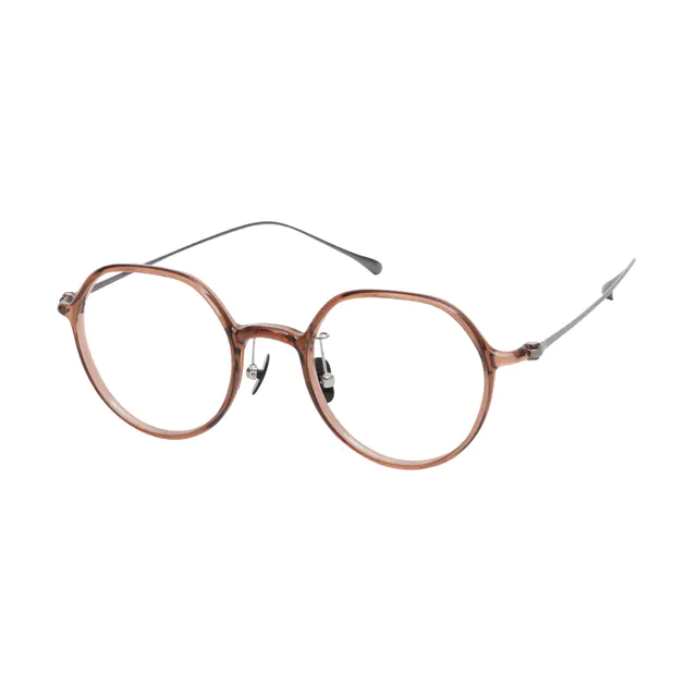 Geometric Brown Eyeglasses